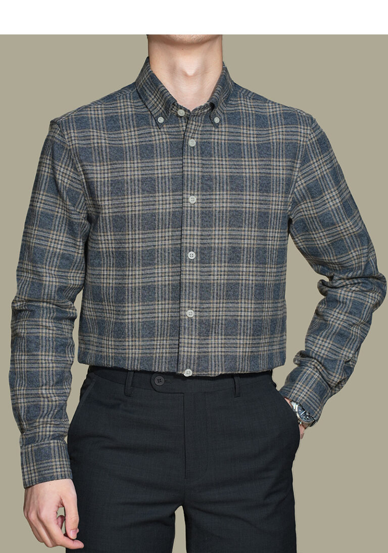 Casual Shirts Men's Brushed Plaid Shirt