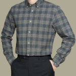 Casual Shirts Men's Brushed Plaid Shirt